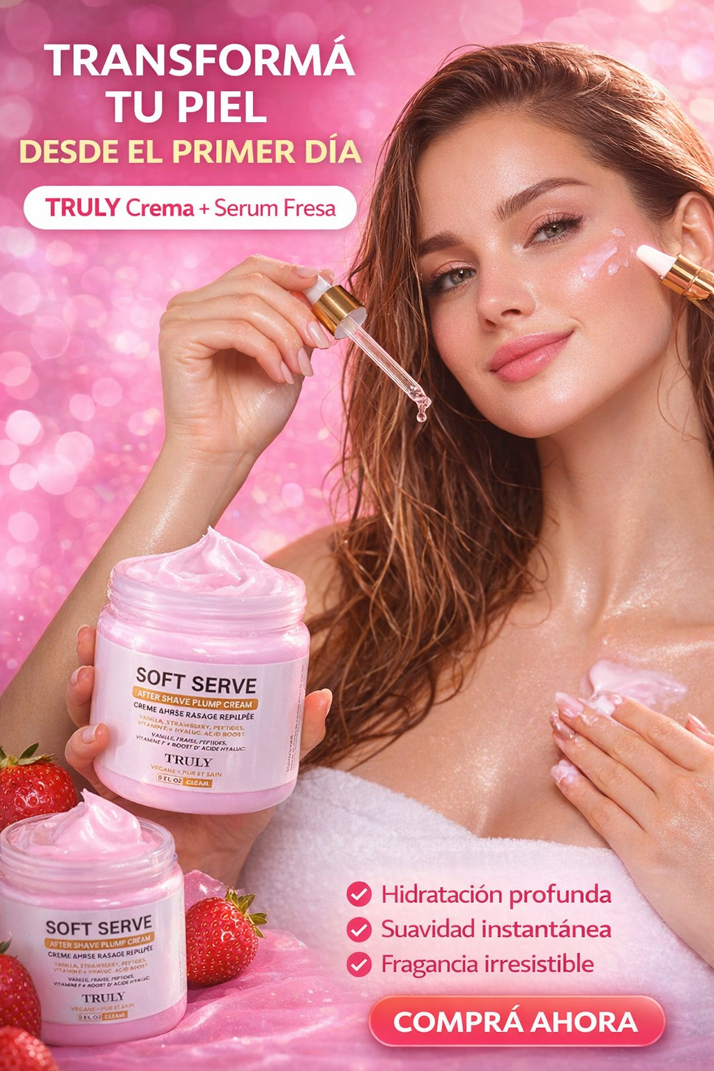 EL 2X1 QUE TU PIEL NECESITA!! Truly Crema + Truly Serum Fresa 🍓✨