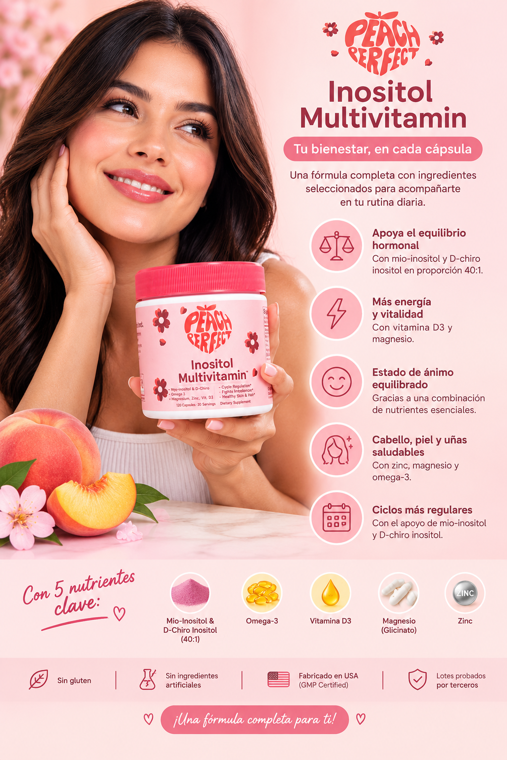 Peach Perfect Inositol Multivitamin 🍑
