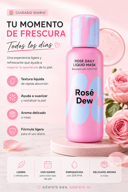 Exfolia e hidrata en segundos con  Flora Glow Rose Liquid Mask ✨