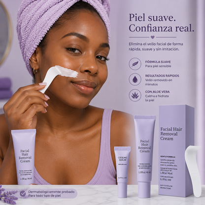 🌸 Piel Suave y Sin Vello en Minutos con Nuestra Crema Depilatoria Facial ✨
