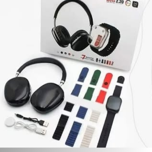 Tecnología Doble: Música y Control en tu Muñeca (Audífonos + Reloj P9 ULTRA 2 + 2 correas)