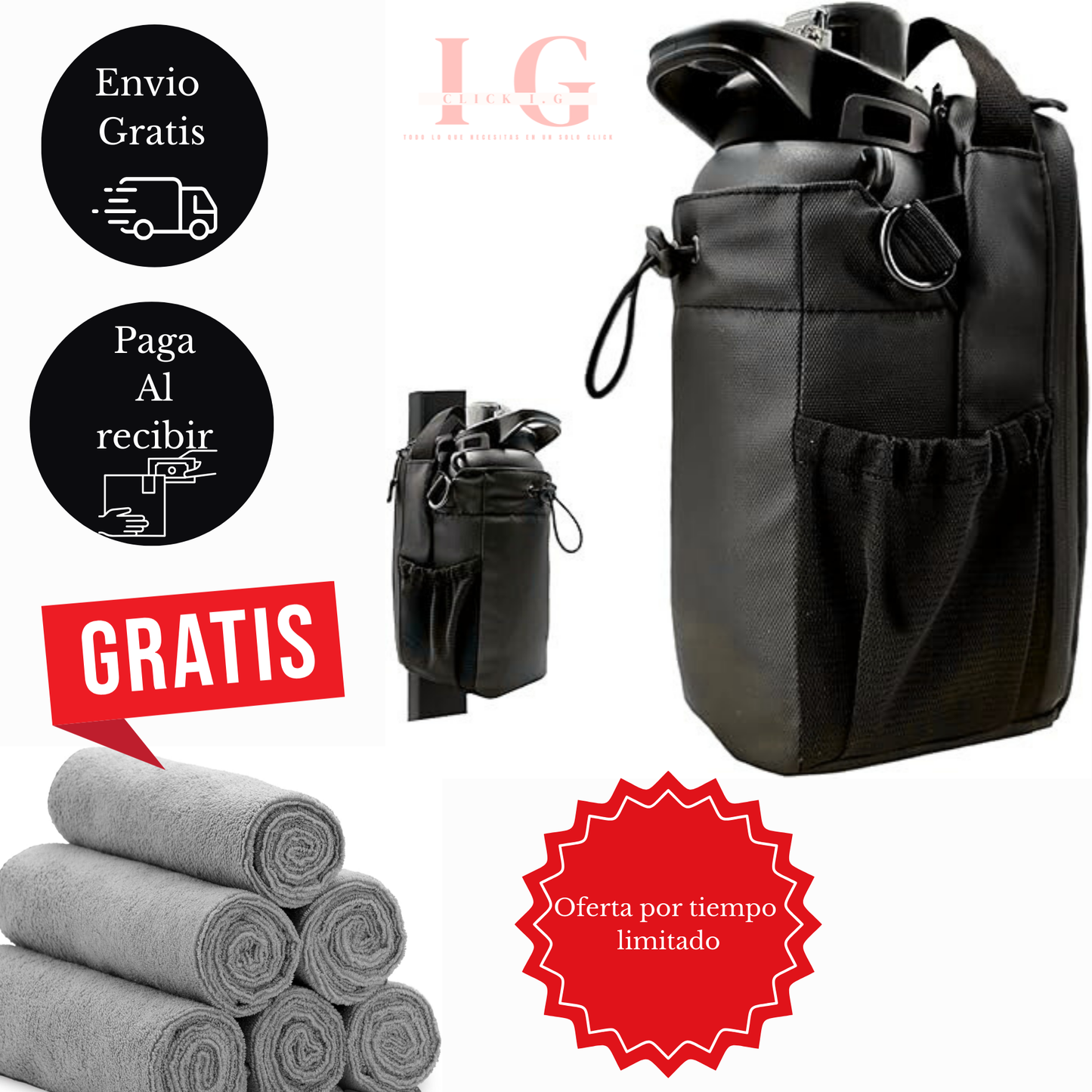 Bolsa magnetica unisex para el Gym | Comodidad al entrenar sin cargas innecesarias | Gratis toalla micro fibra para el gym