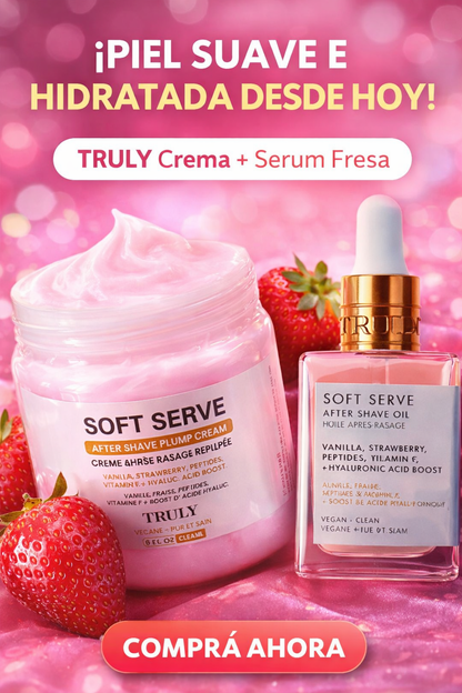 EL 2X1 QUE TU PIEL NECESITA!!  Truly Crema + Truly Serum Fresa 🍓✨