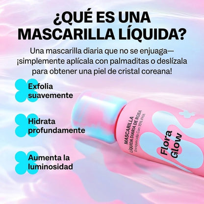 Exfolia e hidrata en segundos con  Flora Glow Rose Liquid Mask ✨