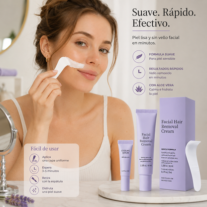 🌸 Piel Suave y Sin Vello en Minutos con Nuestra Crema Depilatoria Facial ✨